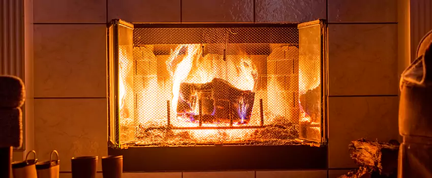 Mendota Hearth Landscape Fireplace Installation in Oceanside, New York